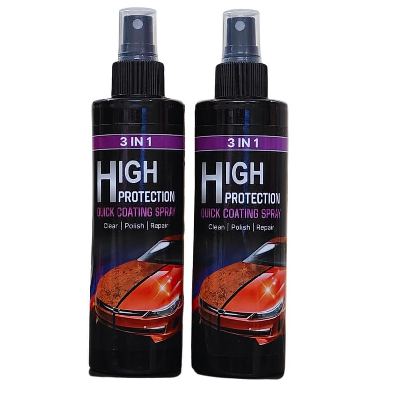 3 in 1 High Protection Quick Car Ceramic Coating Spray - Car Wax Polish Spray Pack of 2