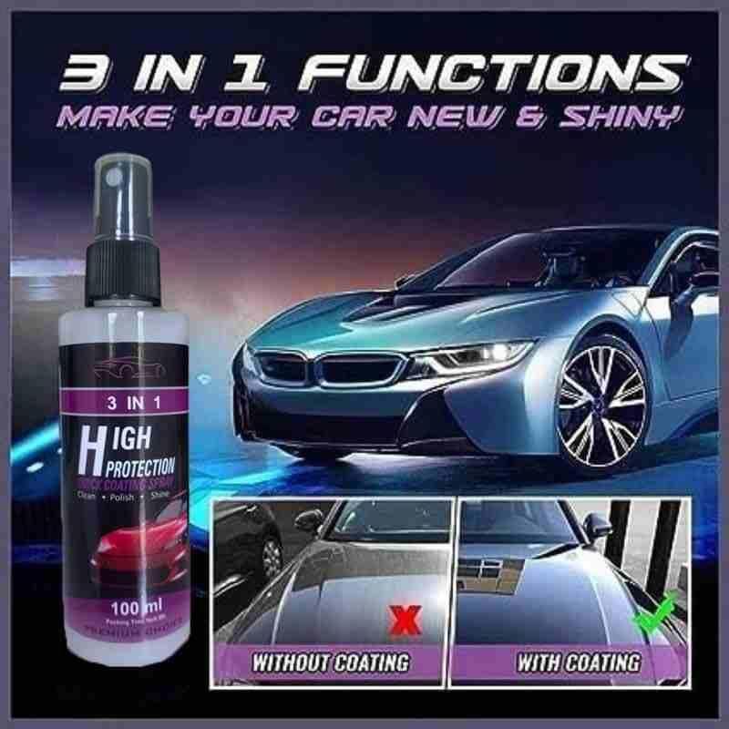 3 in 1 High Protection Quick Car Ceramic Coating Spray - Car Wax Polish Spray Pack of 2